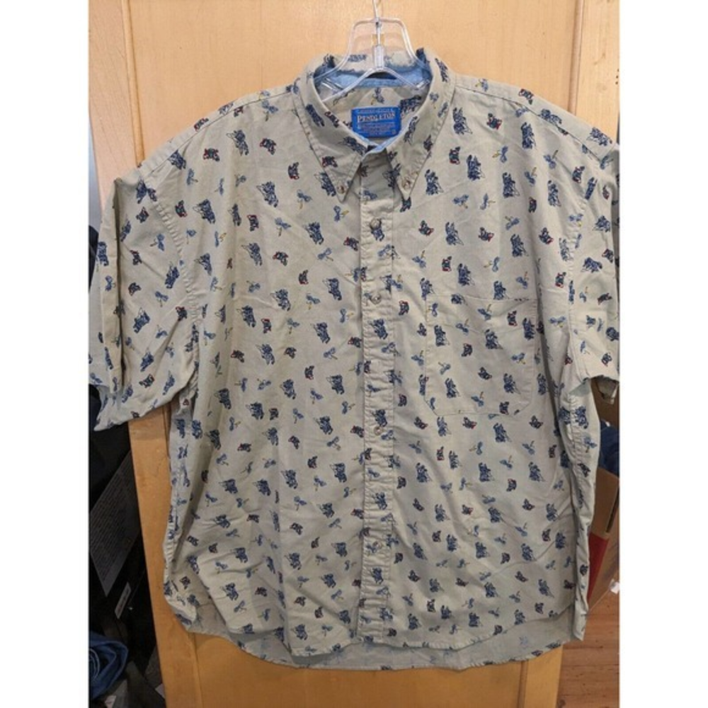 Pendleton Cotton Short Sleeved Shirt Men’s Size Large Fly Fishing